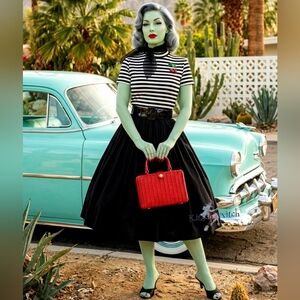 🖤Midnight Magic - Pinup Couture Jenny Skirt Solid Black M NWOT